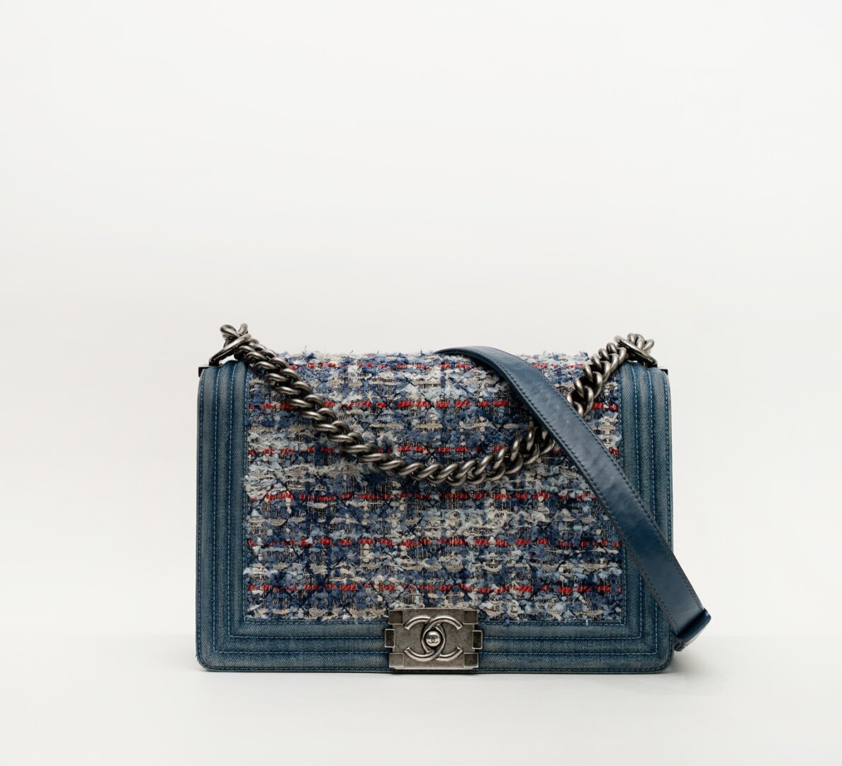 Chanel Boy Medium Denim Tweed Bag