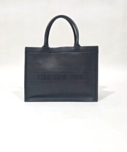 Dior Black Embossed Leather Book Tote