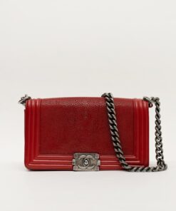 Chanel Boy Medium Red Cube Leather Bag