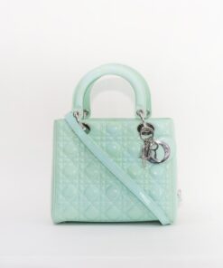 Lady Dior Medium Leather Green Bag