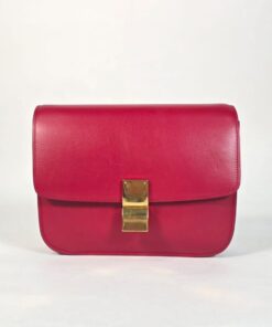 Celine Classic Box Medium Red Leather Shoulder Bag