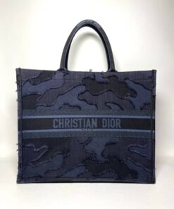 Dior Navy Large Book Tote Bag