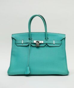 Hermès Birkin 35 Menthe Green Clemence with Silver Hardware