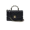 Chanel Chain Shoulder Bag Metalesse Crumple Lambskin Black