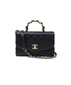 Chanel Chain Shoulder Bag Metalesse Crumple Lambskin Black