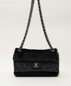 Chanel Miss Pony Double Flap Medium Black Bag