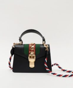 Gucci Black Sylvie Mini Top Handle Bag