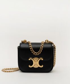 Celine Mini Chain Claude Black Leather Bag