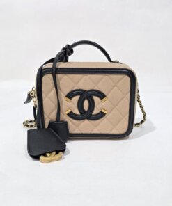 Chanel Filigree Vanity Case Caviar Small