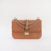 Valentino Glam Lock Leather Brown Crossbody Bag
