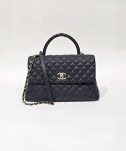 Chanel Coco Large Black Top Caviar Leather