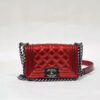 Chanel Red Quilted Patent Leather Boy mini Bag