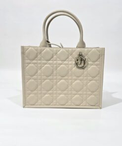 Dior Beige Macrocannage Calfskin Leather Book Tote Bag