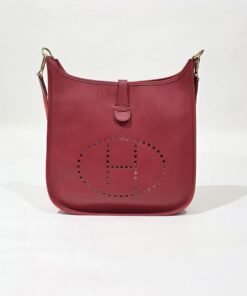 Hermes Evelyne Red Clemence Leather (GM)