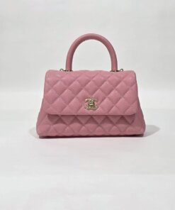 Chanel Coco Handle Small Caviar Dark Pink Leather Bag