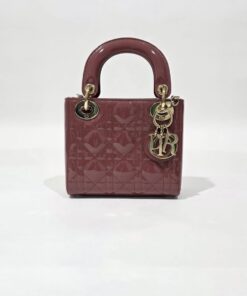 Mini Dior Patent Cherry Red Leather Bag