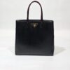 Prada Saffiano Vernice Black Leather Tote Bag