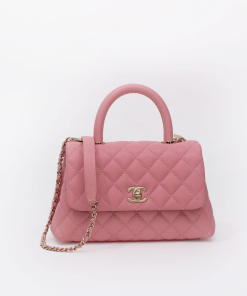 Chanel Coco Handle Small Caviar Dark Pink Leather Bag